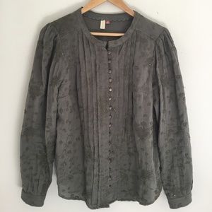Pilcro & the Letterpress Green Embroidered Blouse is New w/o Tags! Women’s Small